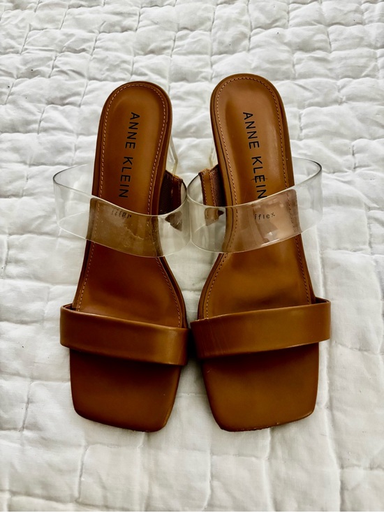 Anne Klein Shoes - Anne Klein Fantasia block heel sandals 8.5 nude